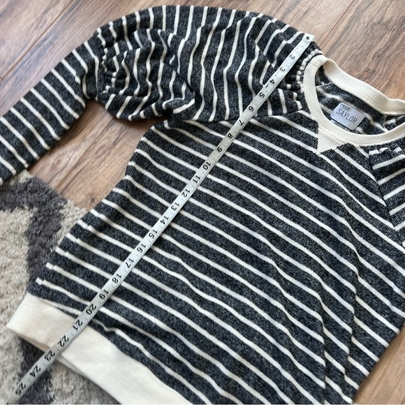 Saylor Auggie Puff Sleeve Striped Sweater Sweatshirt - Picture 9 of 12